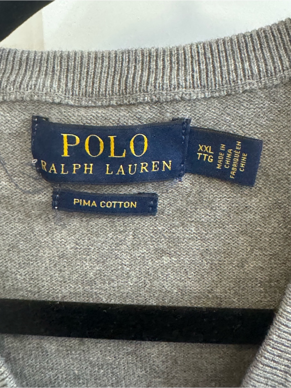 Polo by Ralph Lauren Gray Crewneck Pima Cotton Sweater